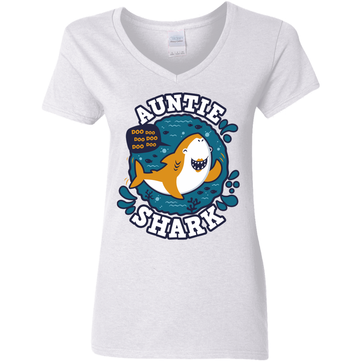 Shark Family Trazo – Auntie Women’S V-Neck T-Shirt