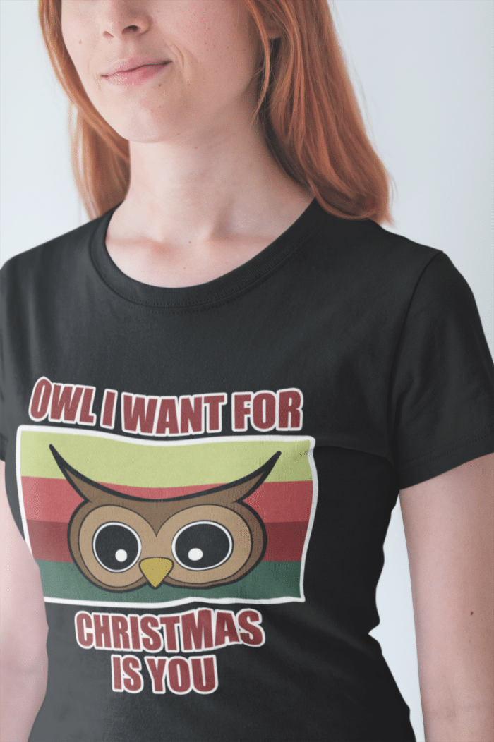 Christmas Owl Shirt For Owl Fans Owl I Want For Christmas Shirt