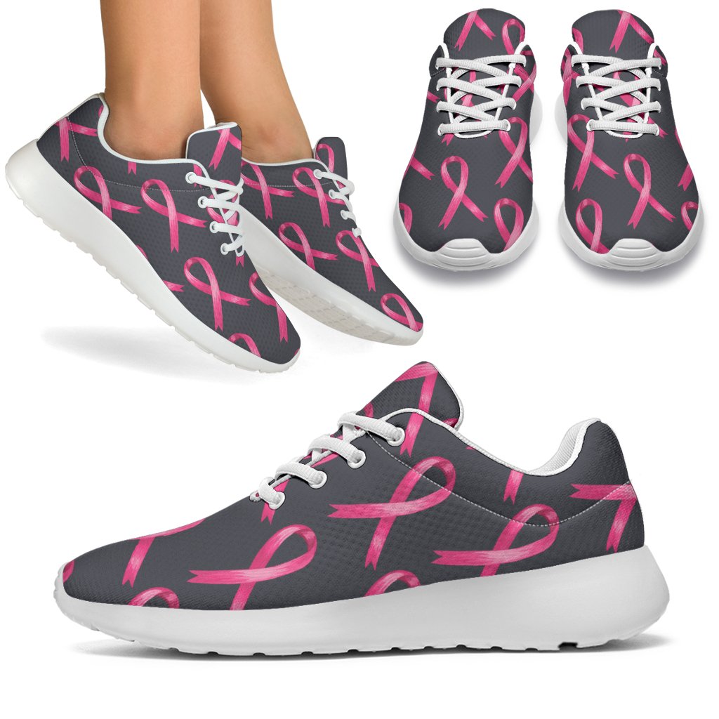 Breast Cancer Awareness Pattern Sport Sneakers White
