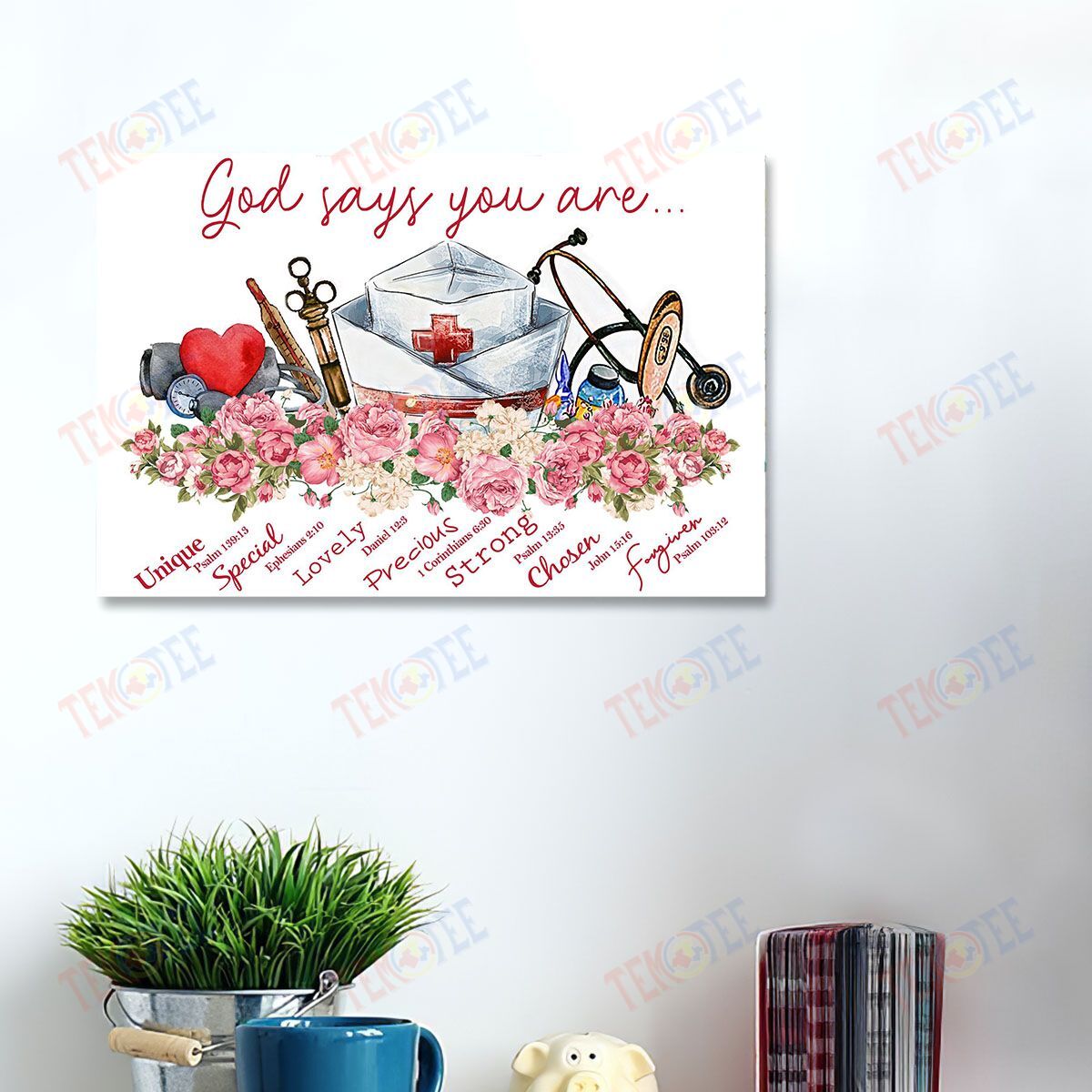 Canvas Artwork God Says You Are Nurse Home Decor Canvas