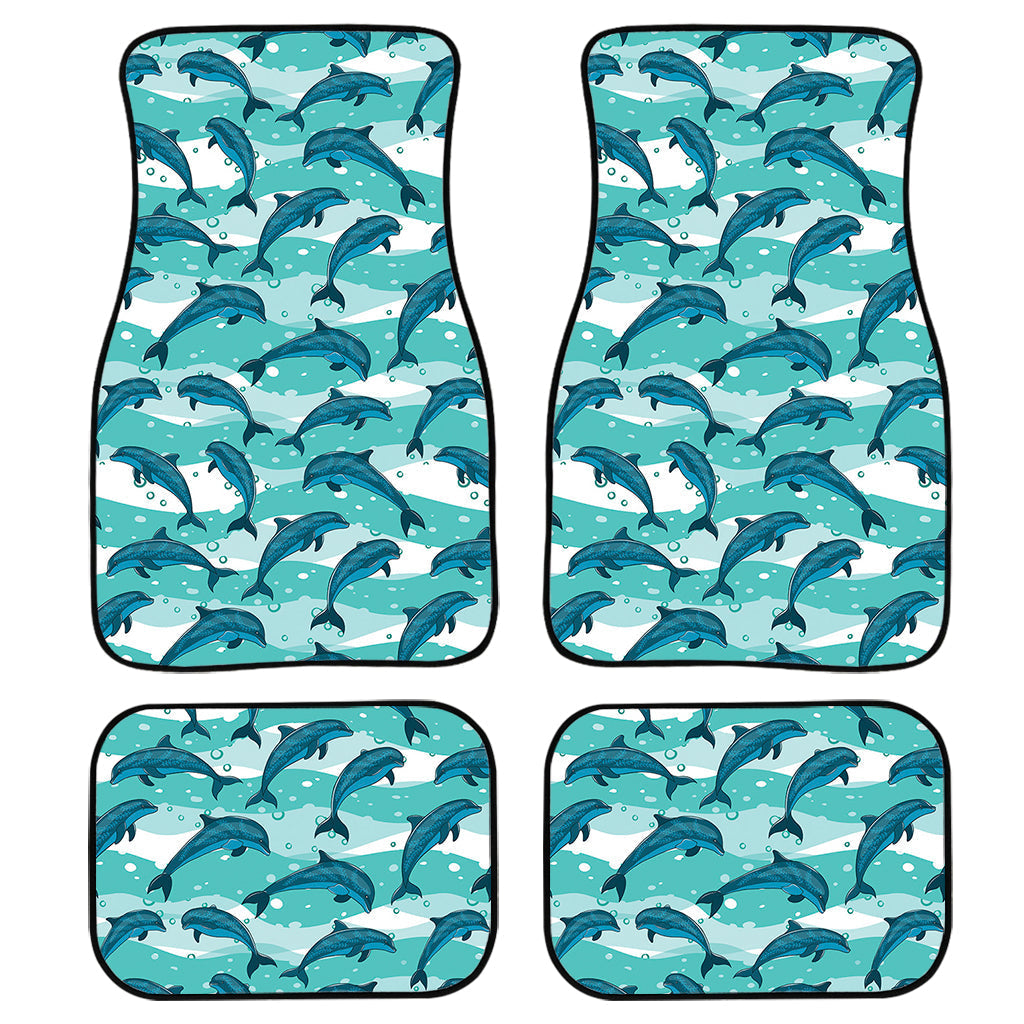 Dolphins In The Ocean Pattern Print Front And Back Car Floor Mats, Front Car Mat