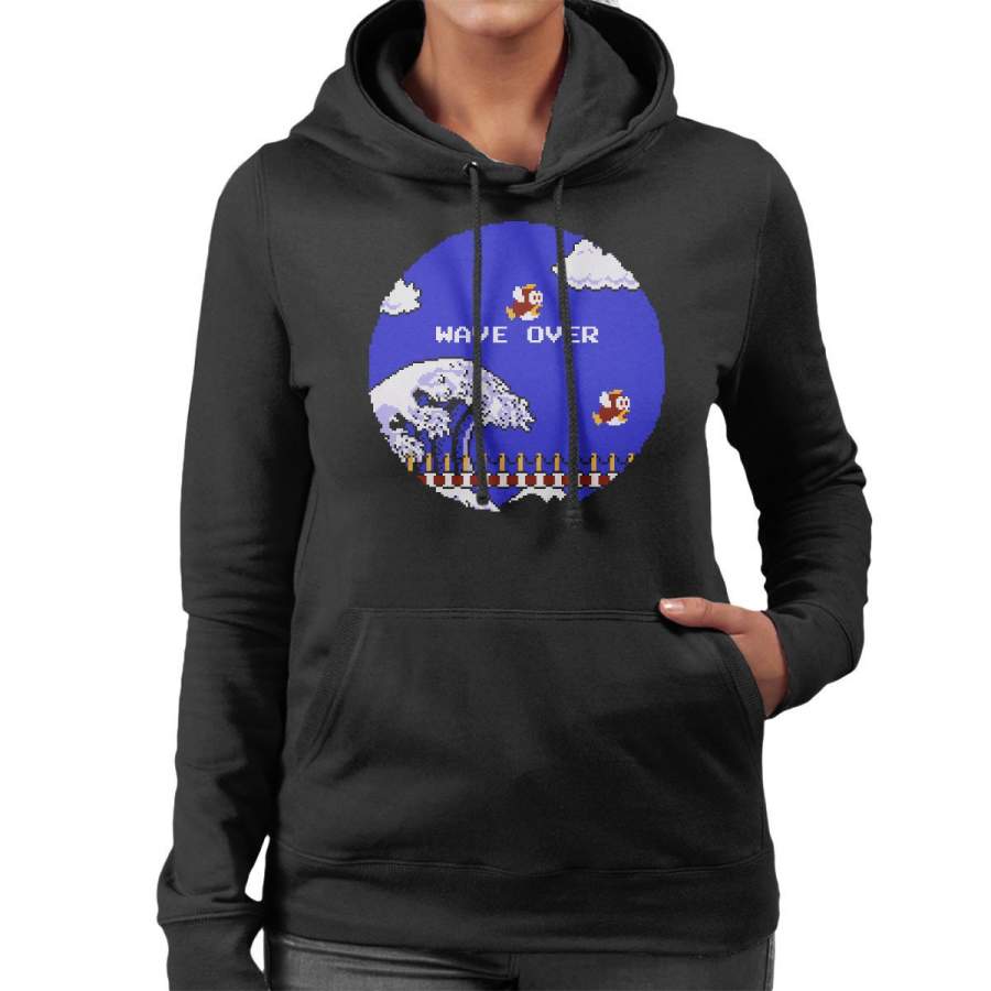 Wave Over Super Mario Kanagawa Women’s Hooded Sweatshirt