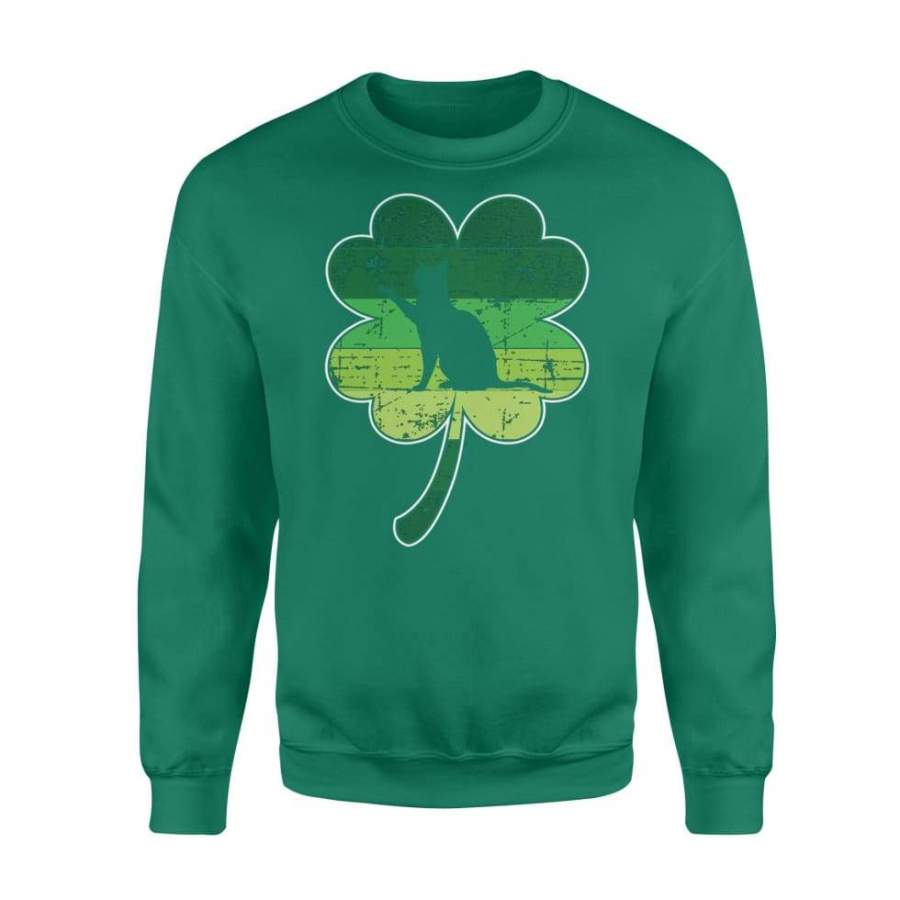 Cat Kittens Lovers Shamrock Irish St Patricks Day Gift – Standard Fleece Sweatshirt