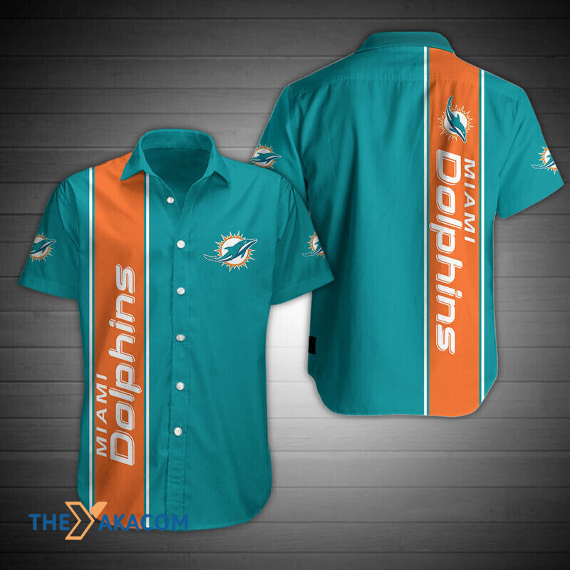 Miami Dolphins Logo Gift For Fan Nfl Short Sleeve Hawaii Shirt Ha11476