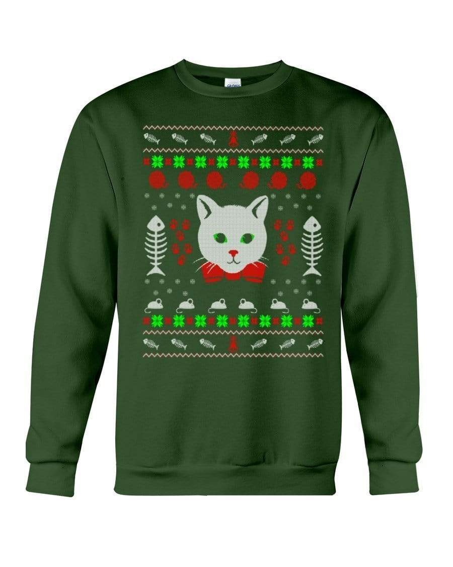 Cat Crewneck Sweatshirt  – Unisex – Sizes Small to 5XL Ugly Christmas Sweater