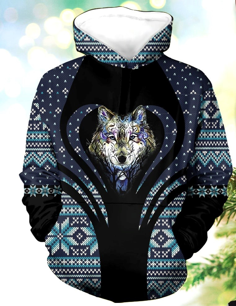 Wolf Tattoo Pattern Native 3D Hoodies Shirt Sweater Zip Hoodie Gifts For Birthday – Hn3D56