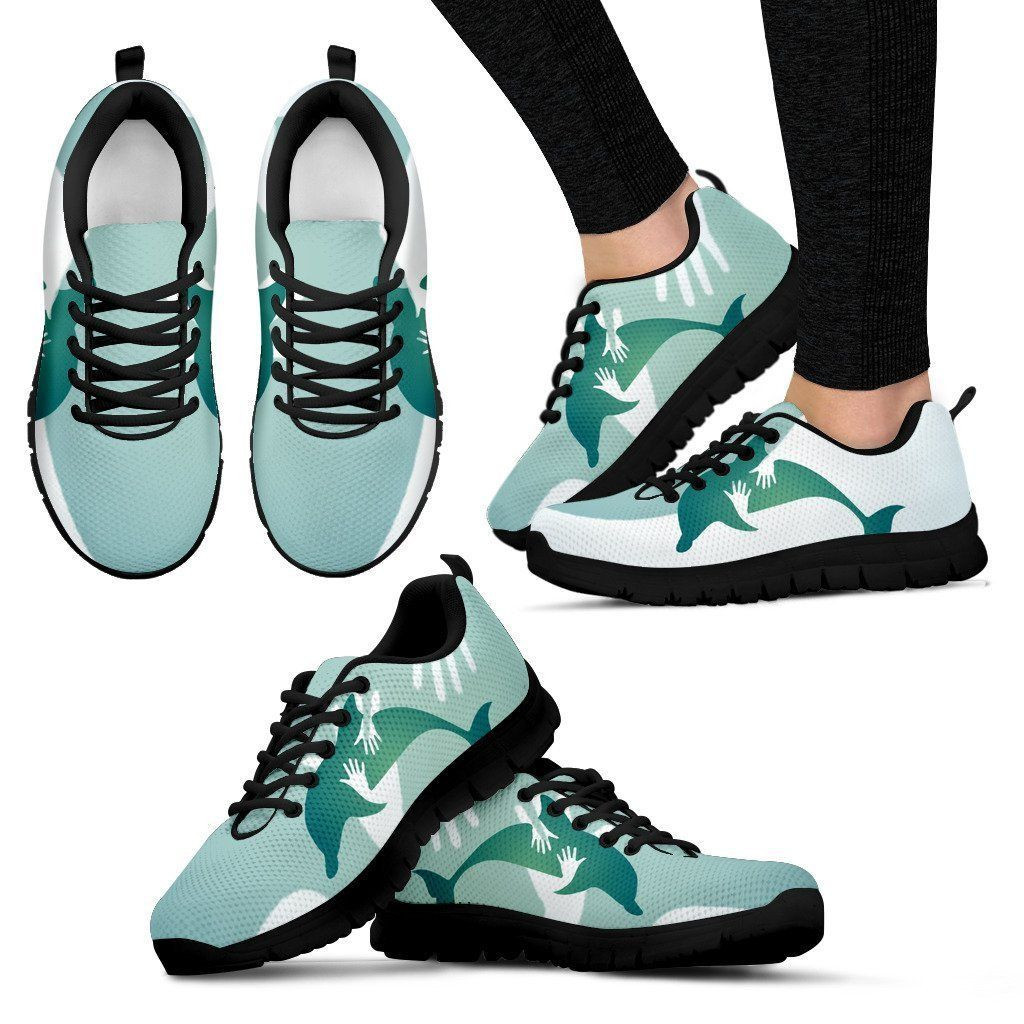 Hug Dolphin Pattern Print Sneakers Shoes