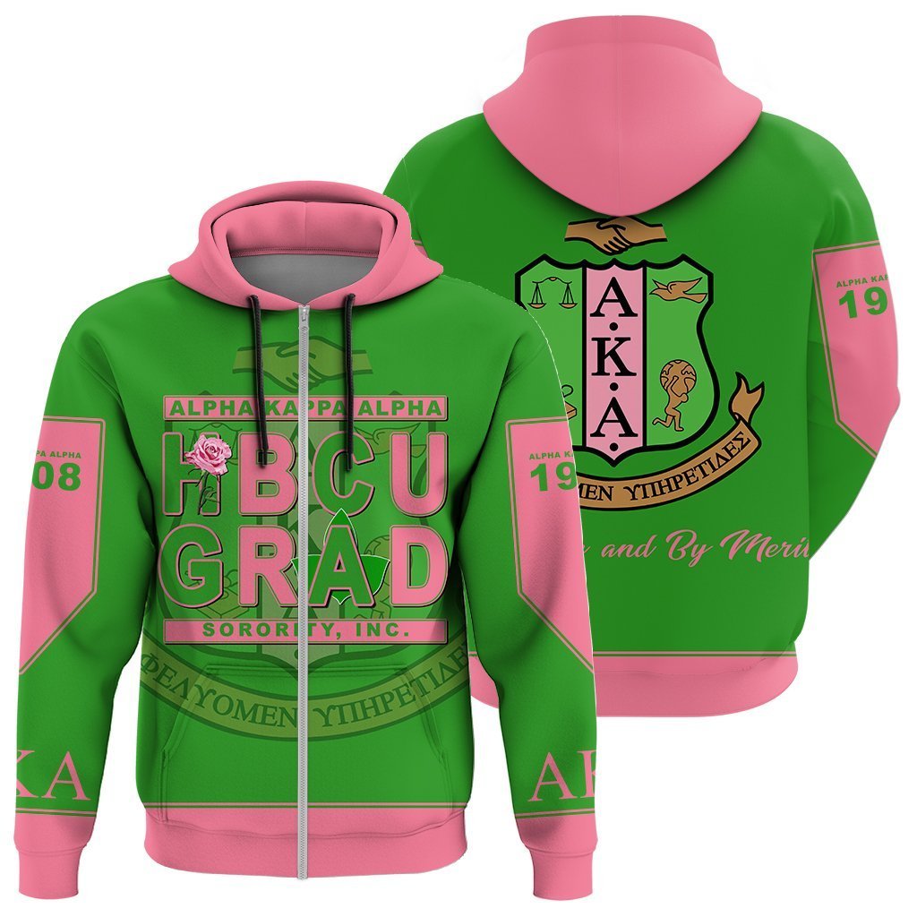 Greek Life Hoodie – Alpha Kappa Alpha Zip Hoodie Hbcu Style