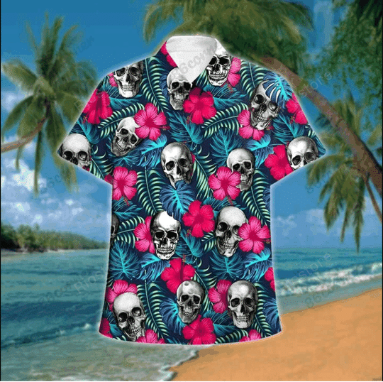 Skull Blue Awesome Design Unisex Hawaii Shirt For Men And Women Ha4233