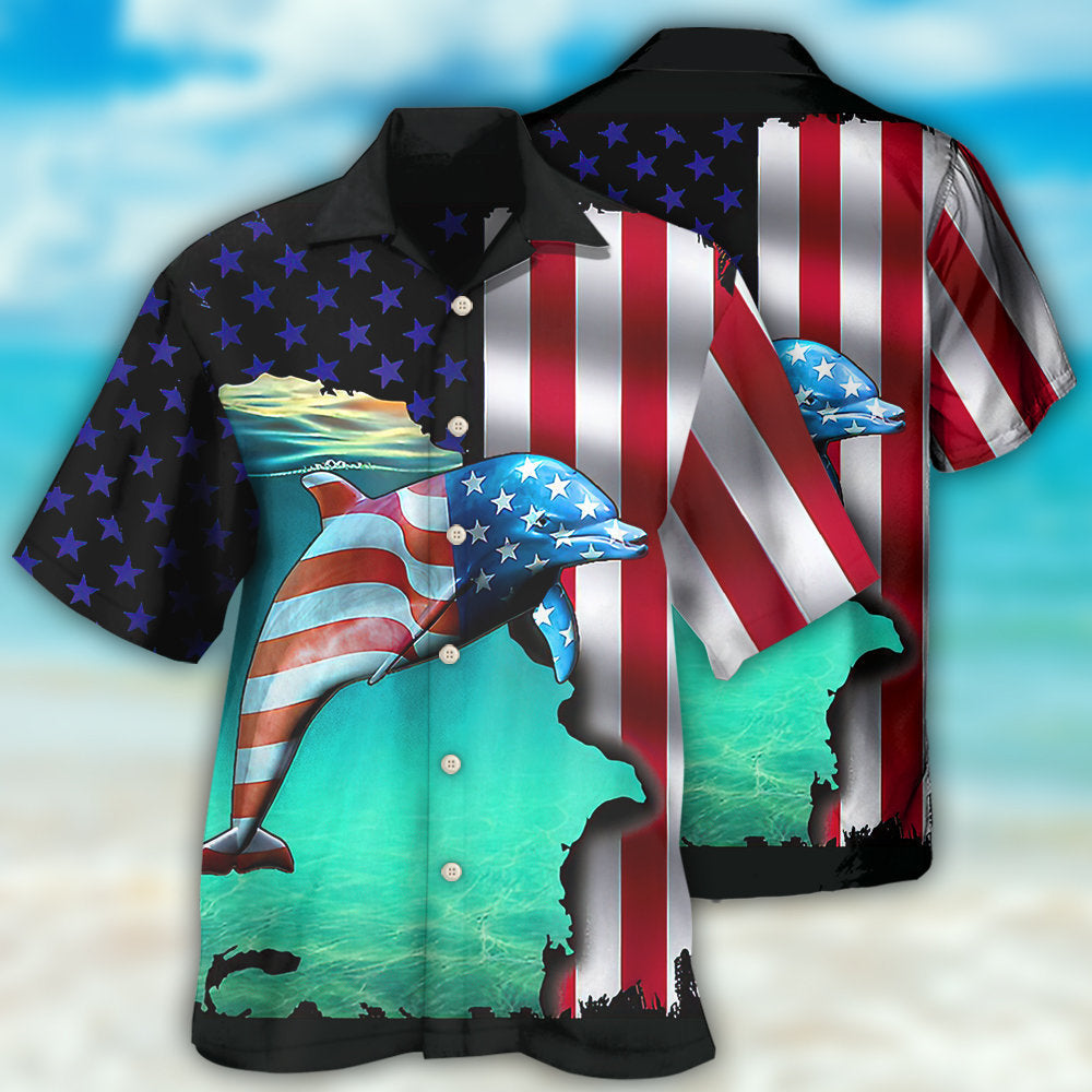 Dolphin Independence Day Hawaiian Shirt