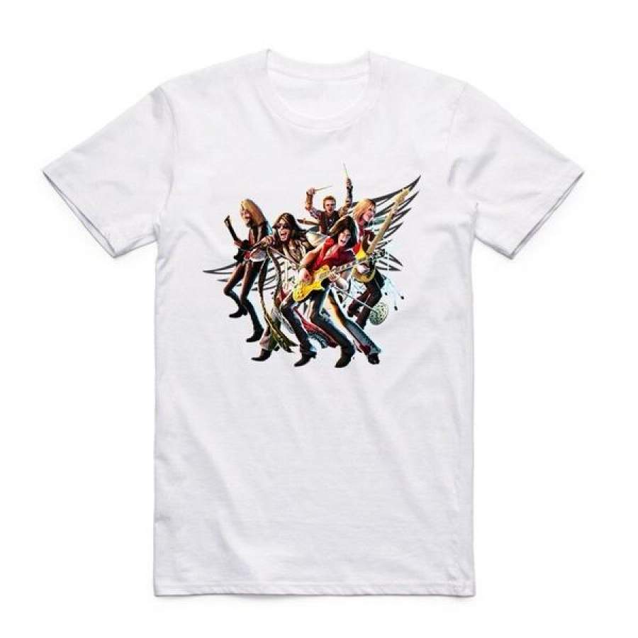 Asian Size Printing Aerosmith T-Shirt Summer O-Neck Short Sleeve Rock Band Tshirt Hcp4382