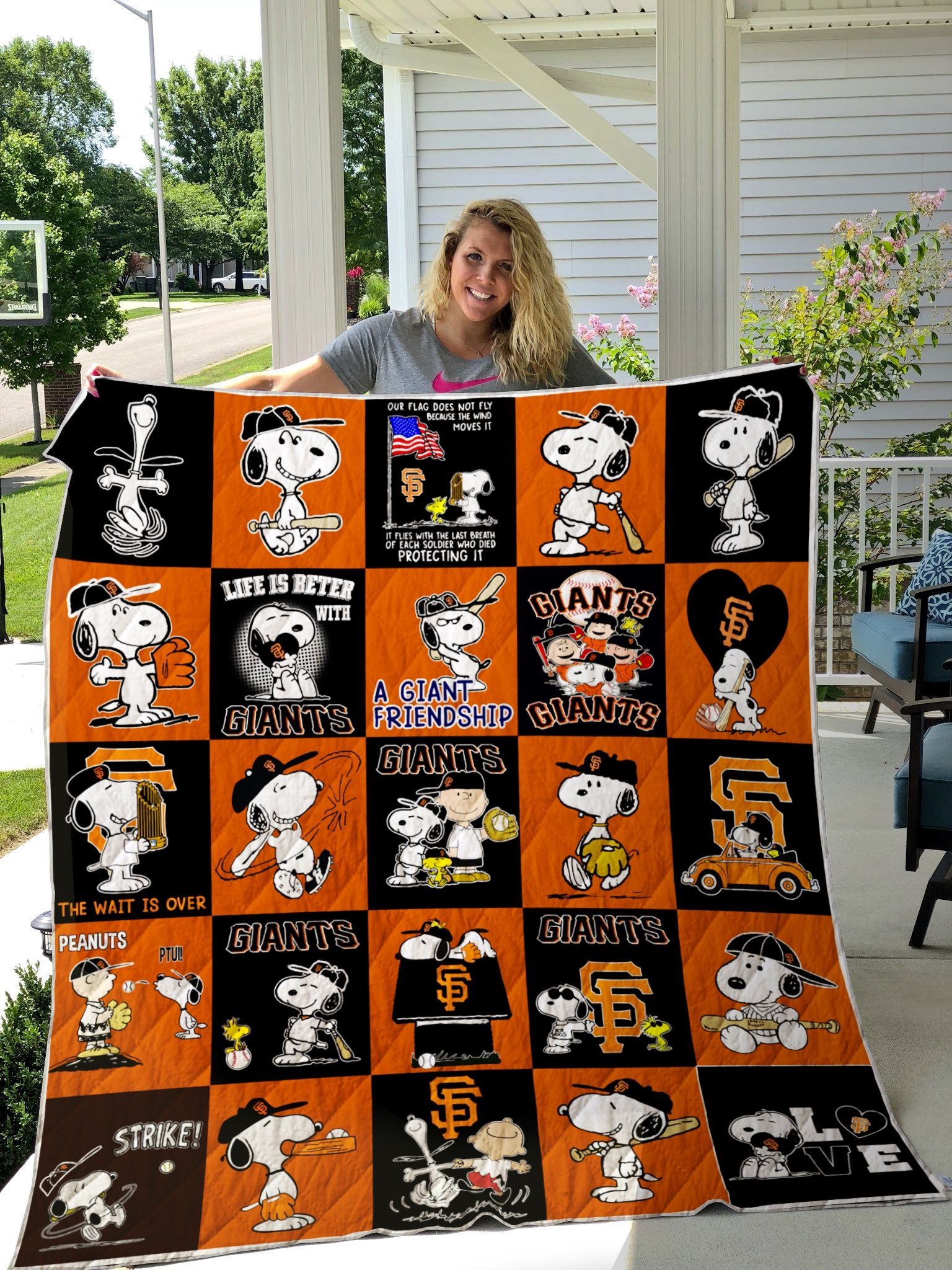 San Francisco Giants Snoopy Life Is Better With Giants Quilt Blanket Great Customized Blanket Gifts For Birthday Christmas Thanksgiving