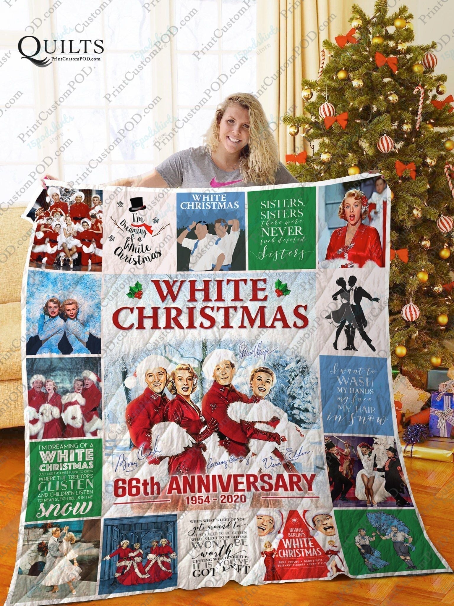 Mofi White Christmas Quilt Blanket Ver 2