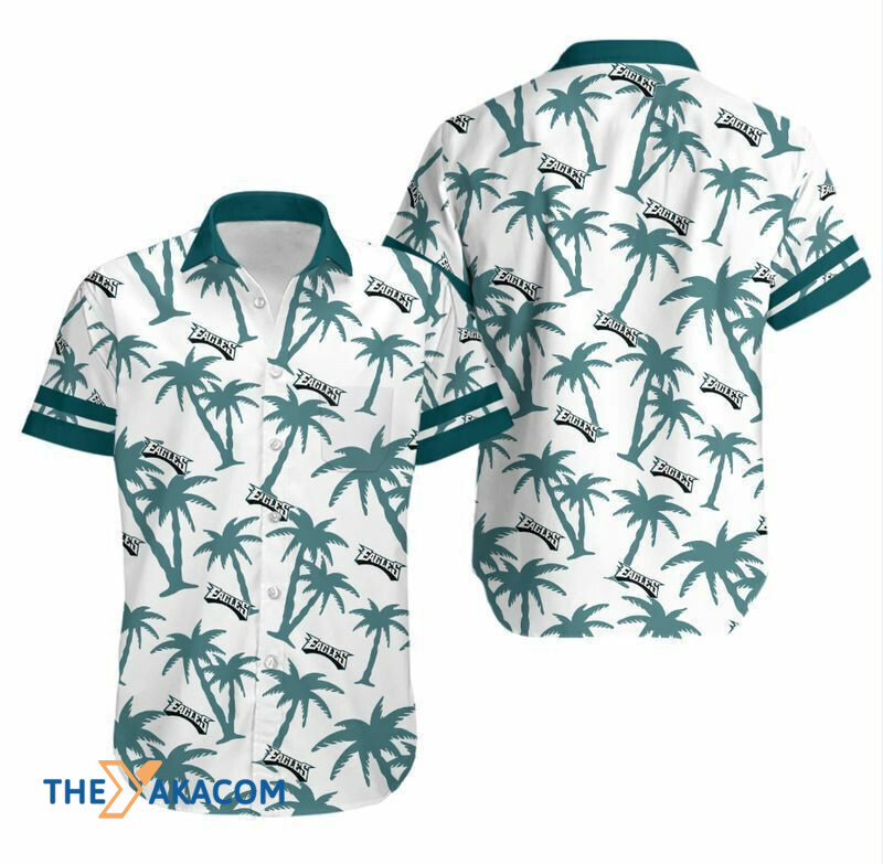 Philadelphia Eagles Coconut Trees Gift Short Sleeve Hawaii Shirt Ha60427