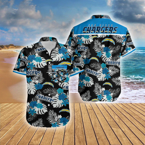 Hawaiian Shirt Island Los Angeles Chargers Summer Button Up Ha74357