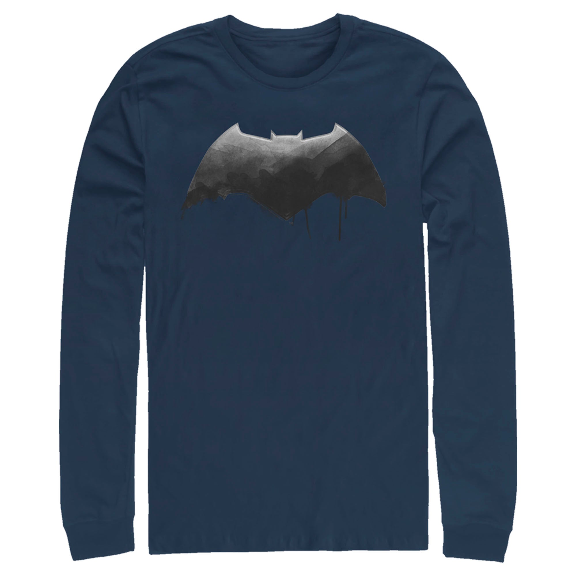 Zack Snyder Justice League Men’S Batman Silver Logo  Long Sleeve Shirt