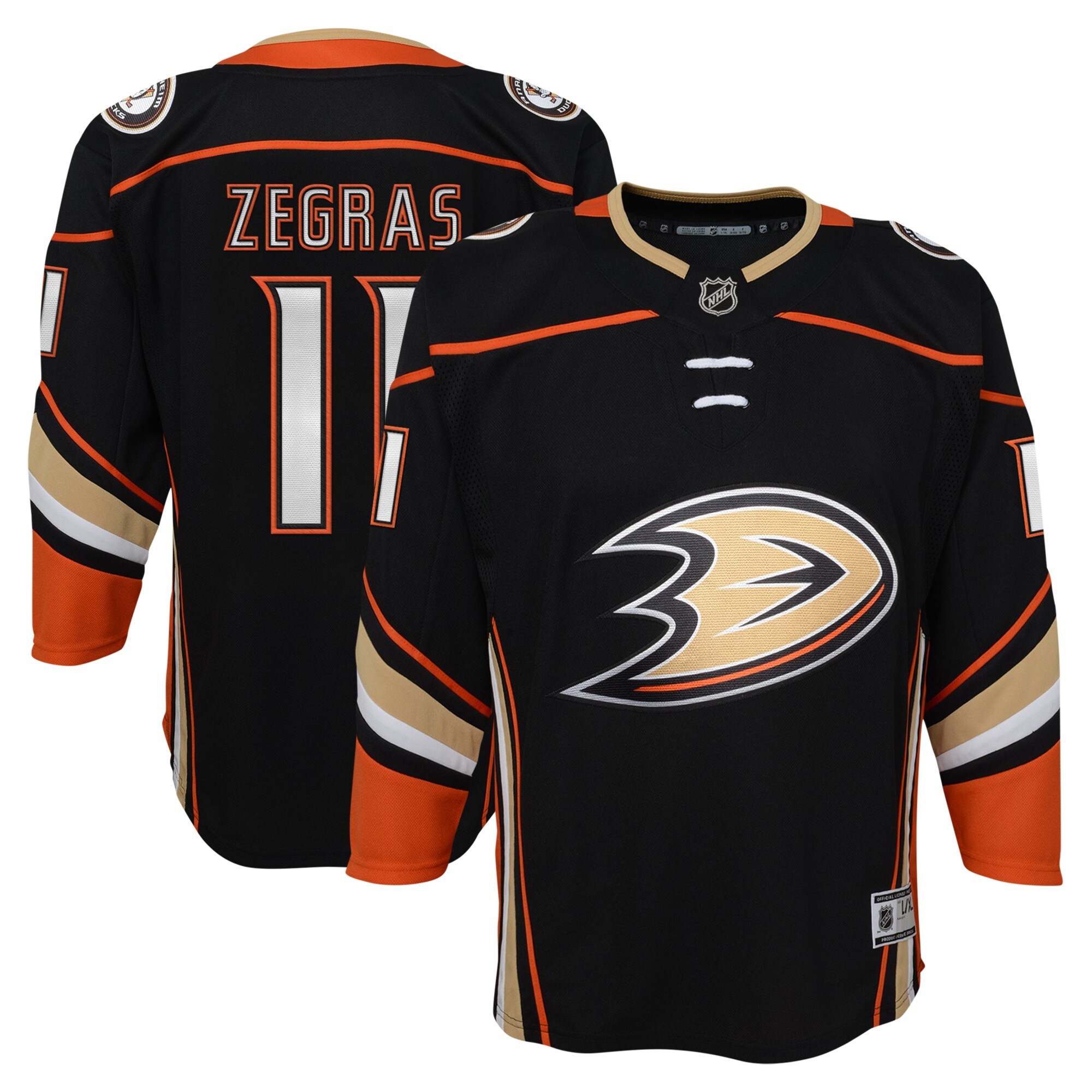 Youth Anaheim Ducks Trevor Zegras Black Home Premierâ Player Jersey