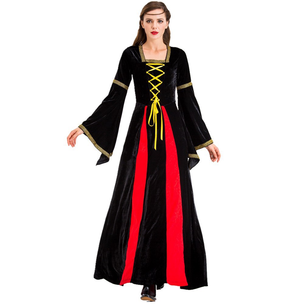 2022 Medieval Dress Halloween Costumes for Women Cosplay Palace Noble Long Robes Ancient Bell Sleeve Princess Costume Dresses alx