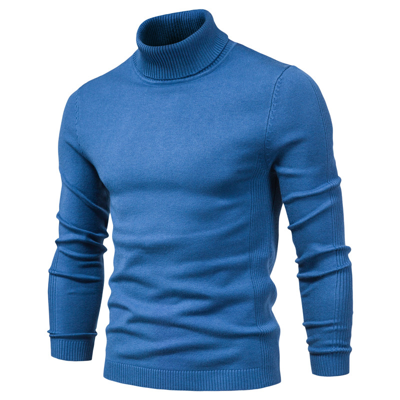 10 Color Winter Men’s Turtleneck Sweaters Warm Black Slim Knitted Pullovers Men Solid Color Casual Sweaters Male Autumn Knitwear alx