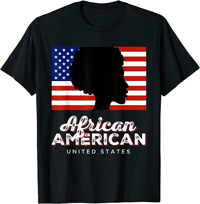 African American USA July 4th Patriotic Red White Blue T-Shirt