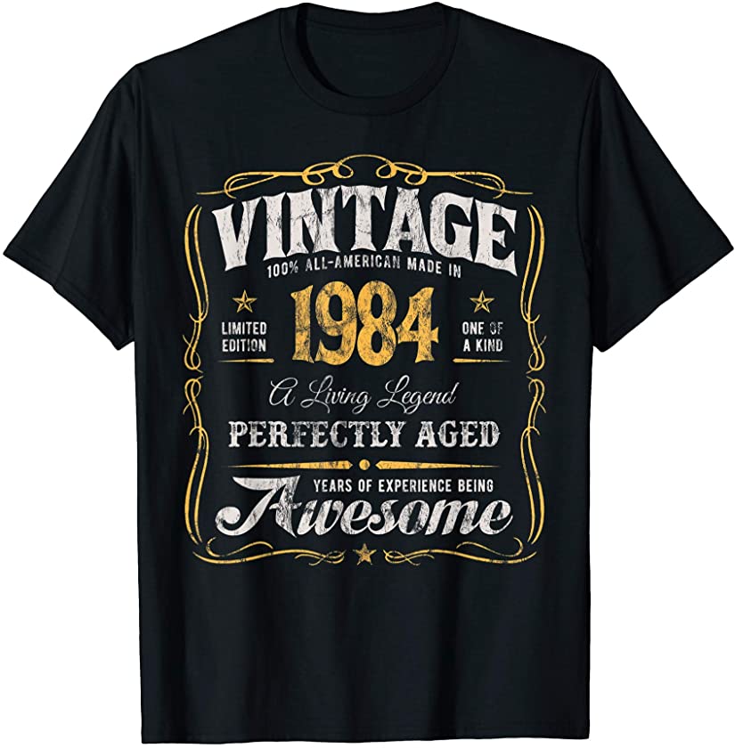 37th Birthday Classic Made In 1984 Vintage T-Shirt