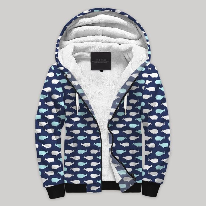 Whale Blanket Fleece Zip Hoodie All Over Print | Fz952