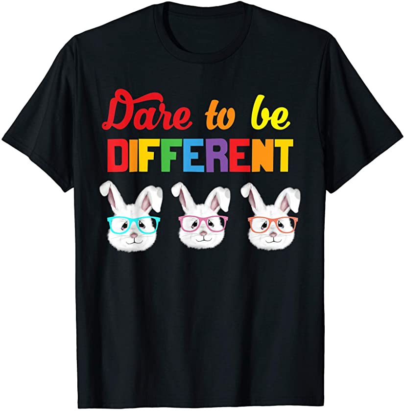 Mens FUNNY CUTE DARE TO BE DIFFERENT EASTER BUNNY GLASSES FOR MEN T-Shirt