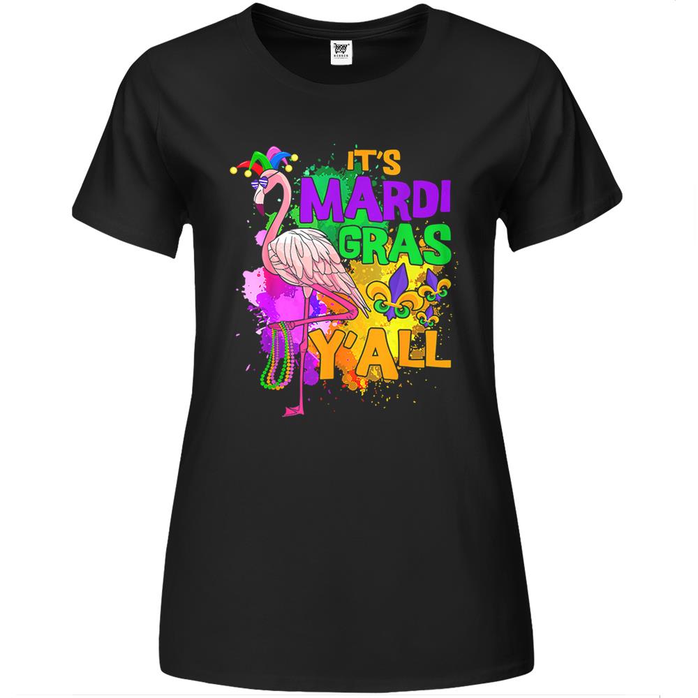 Funny Carnival Party Gifts Idea Flamingo Mardi Gras Premium Womens T Shirts