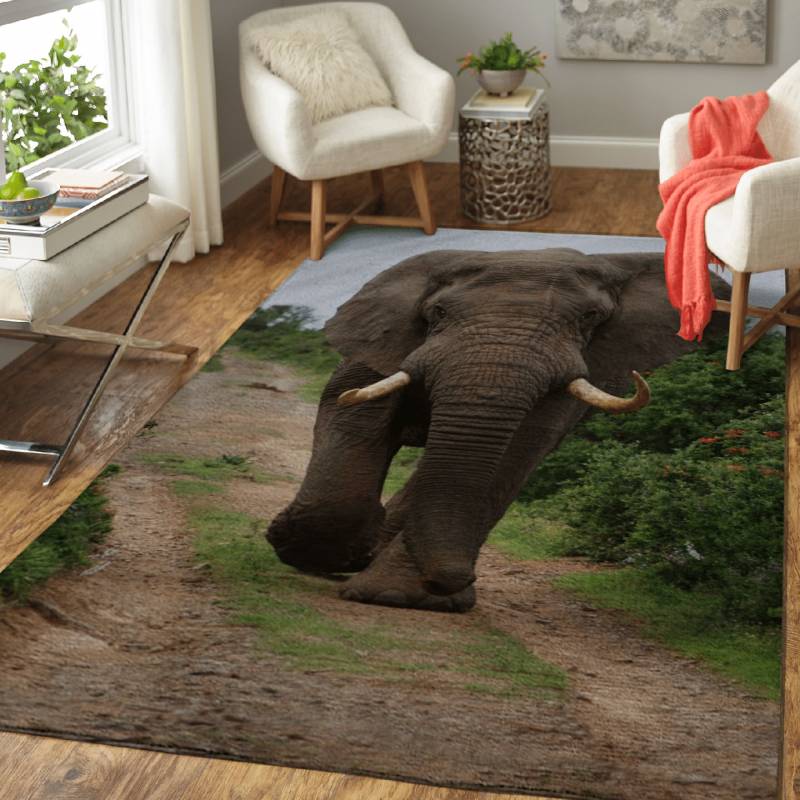 Big Elephant  – Wild Animals Area Rug Carpet