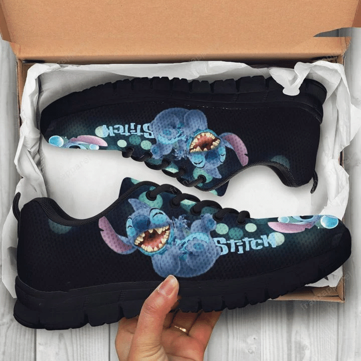 Stitch Lilo & Stitch Disney 27 Print Sneakers, Women’s Sneakers, Handmade Crafted sneaker black  Shoes birthday gift Fashion Fly Sneakers TL97