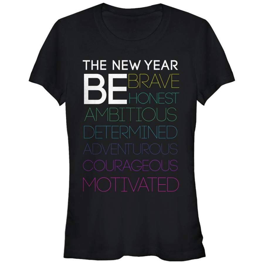 CHIN UP Junior’s New Year Be Motivated  T Shirt Black S