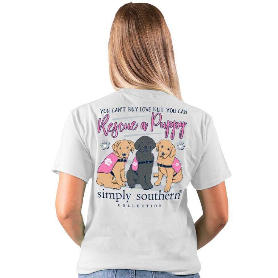 Simply Southern Preppy Rescue A Puppy Dog T-Shirt