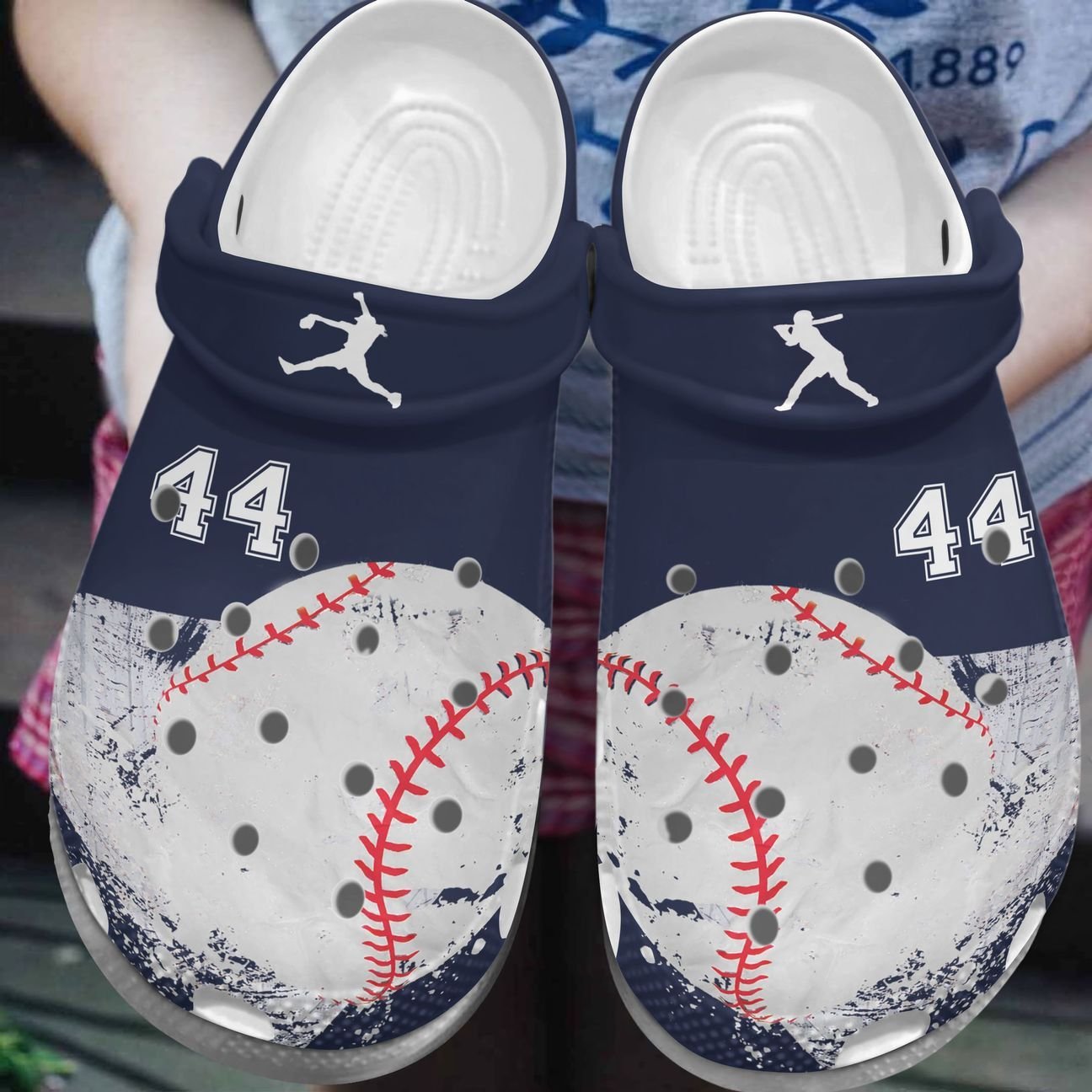 Baseball Personalized Clog, Custom Name, Text, Color, Number Fashion Style For Women, Men, Kid, Print 3D Number 44