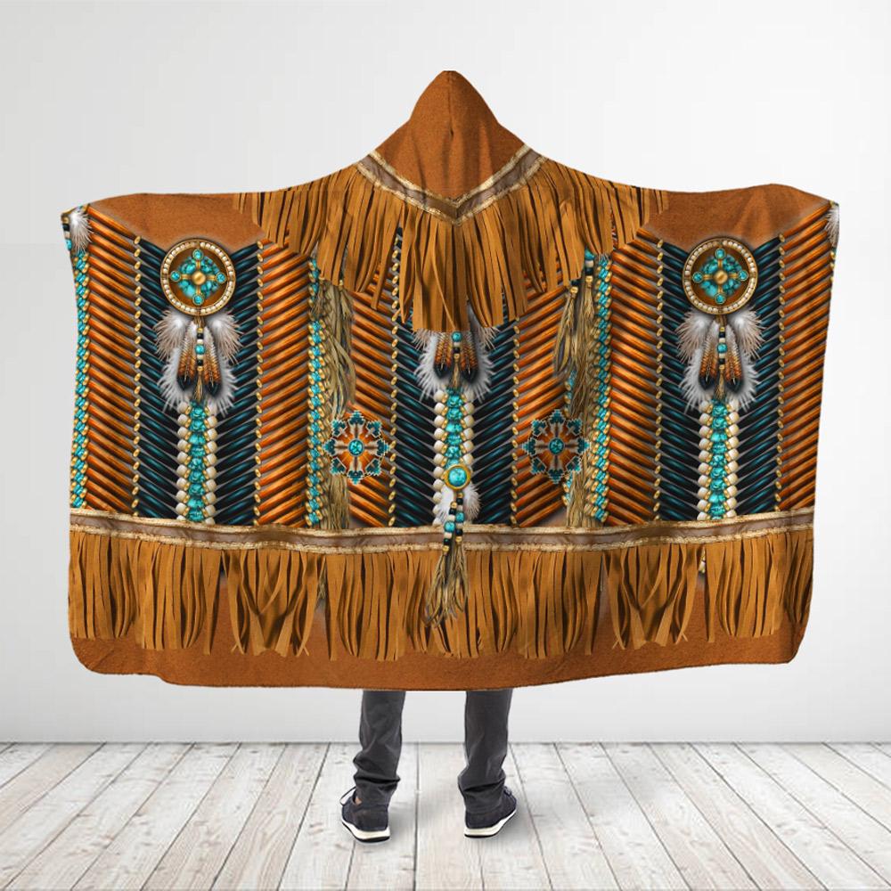 Native American Style 3D All Over Printed – Caramel Hooded Blanket