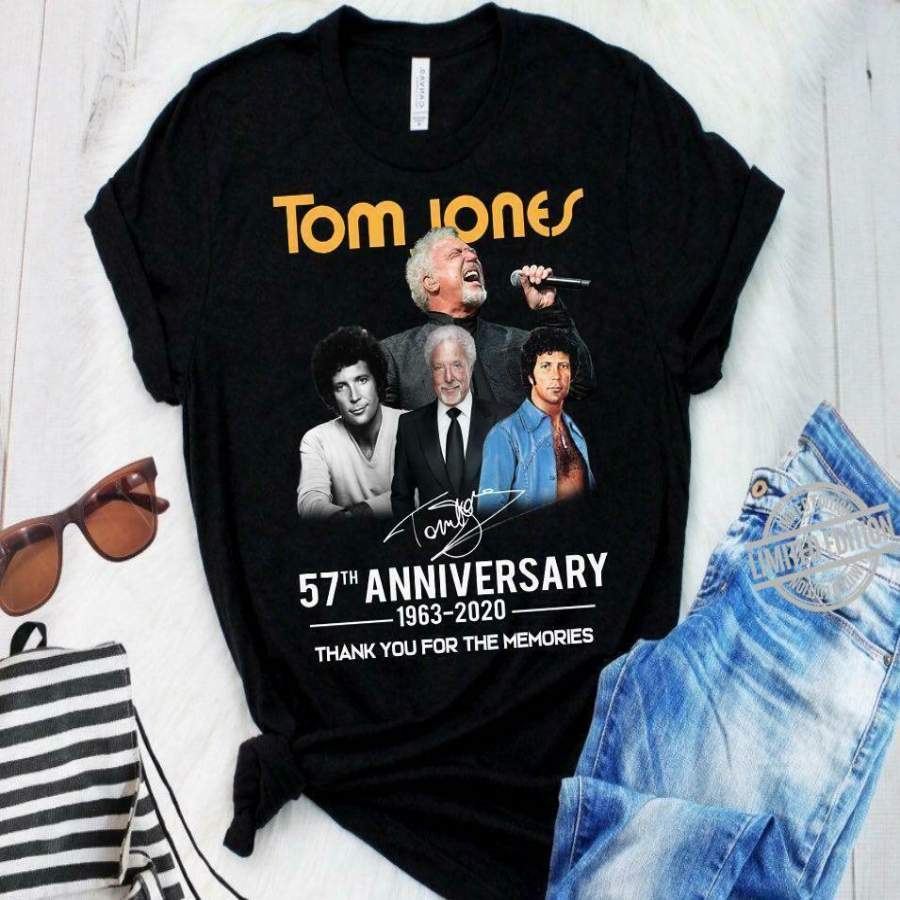 Tom Jones Shirt Signature 57th Anniversary 1963-2020 Thank You for The Memories Shirt