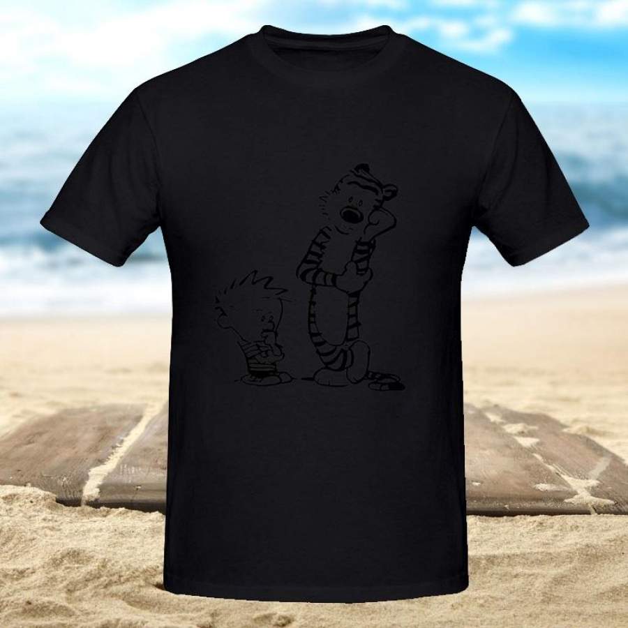 Cain And Hobbes Mens Funny Tiger Short Sleeve Round Neck High Quaity Cool T-Shirt S-3XL