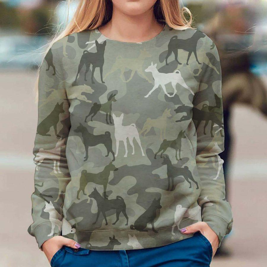 Basenji – Camo – Premium Dog Christmas Ugly Sweatshirt, Dog Ugly Sweater