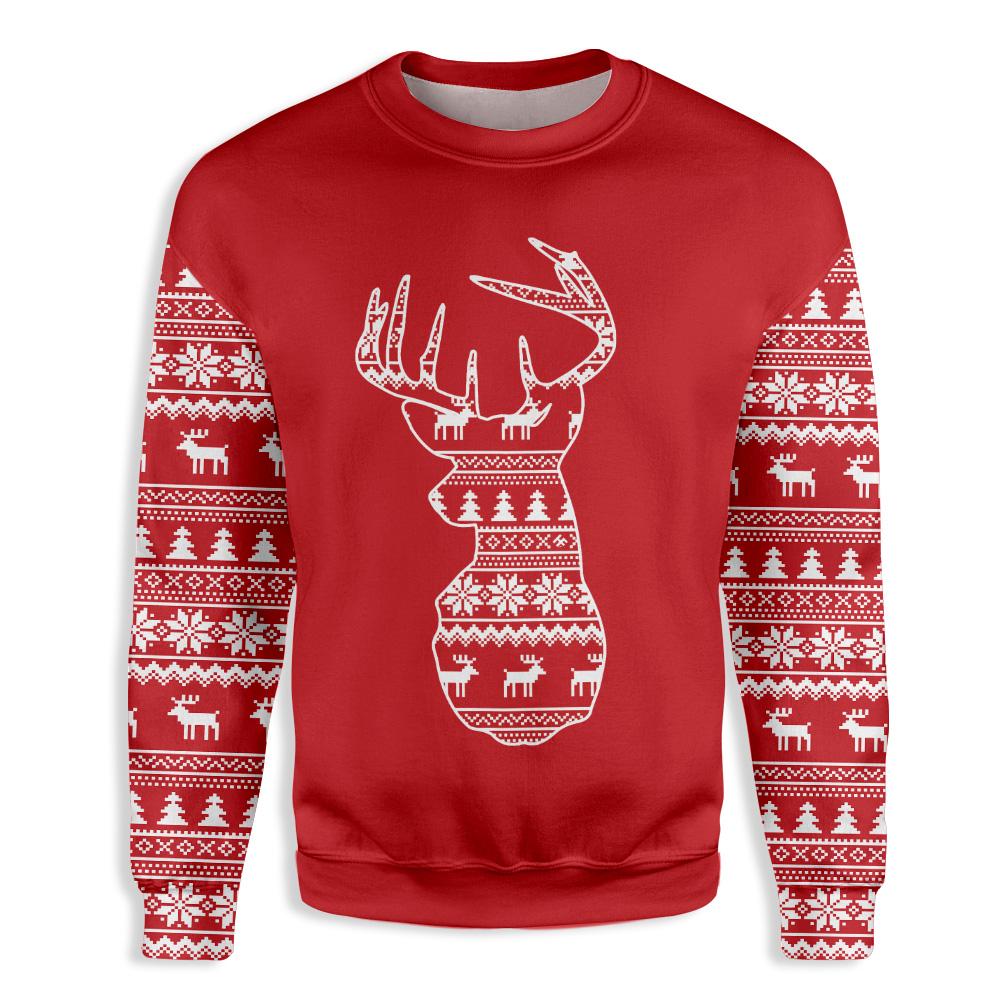 Ugly Christmas Pattern Reindeer Ez20 0910 All Over Print Sweatshirt