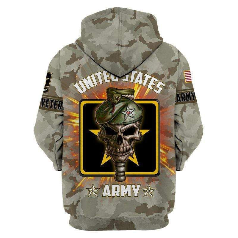 Soldier American US Army Veteran Hoodie 3D V