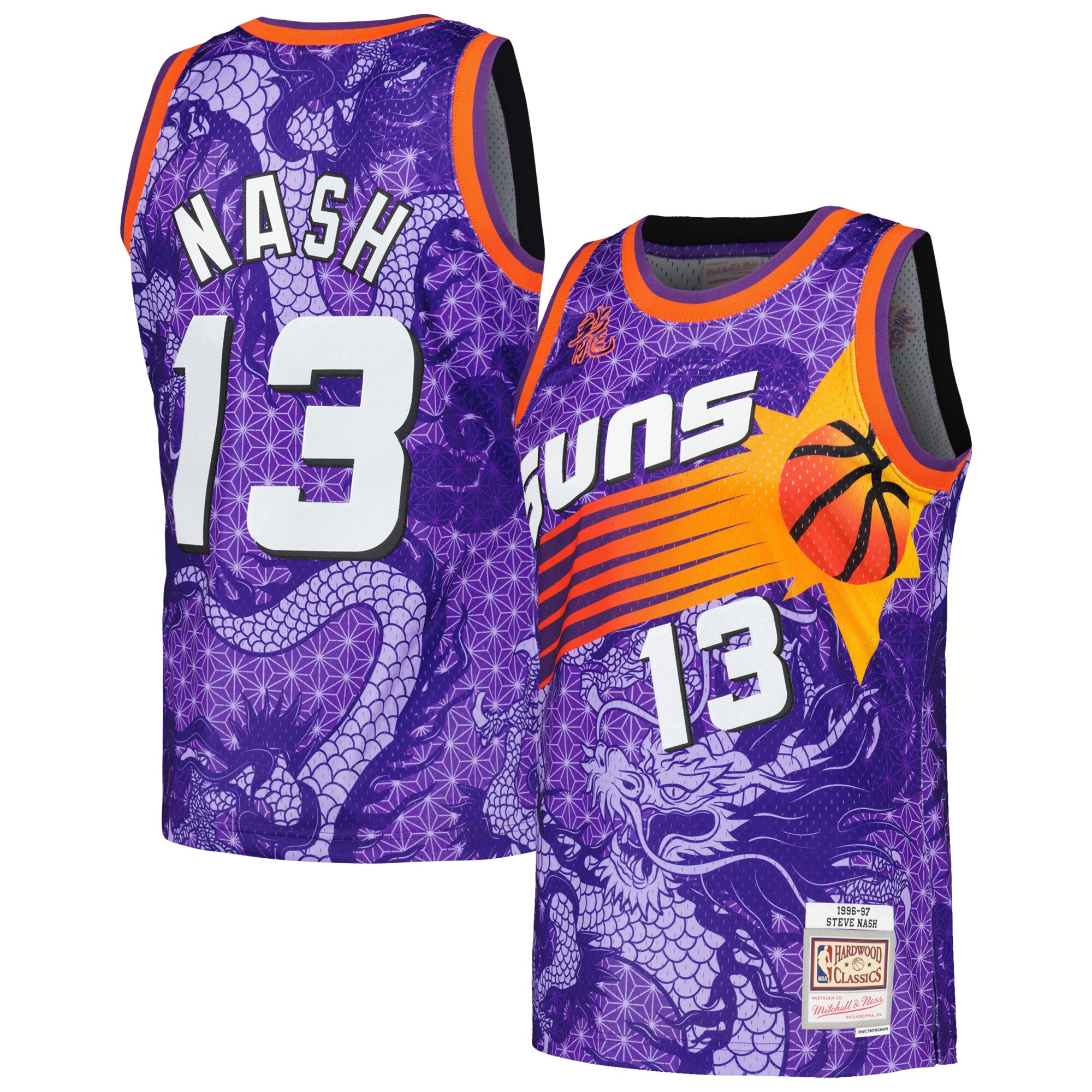 Steve Nash Phoenix Suns Mitchell & Ness 1996/97 Hardwood Classics Asian Heritage 6.0 Swingman Throwback Player Jersey – Purple