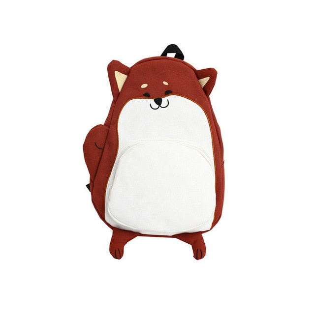 Animal Fox Pug Dog Penguin Panda Backpacks Teenage Girl School Bag