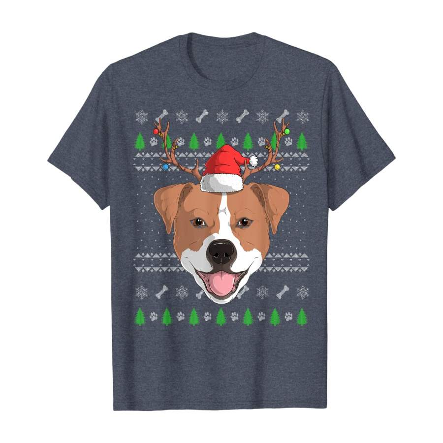 Staffordshire Bull Terrier Dog Santa Claus Ugly Christmas T-Shirt Christmas Gift Ideas