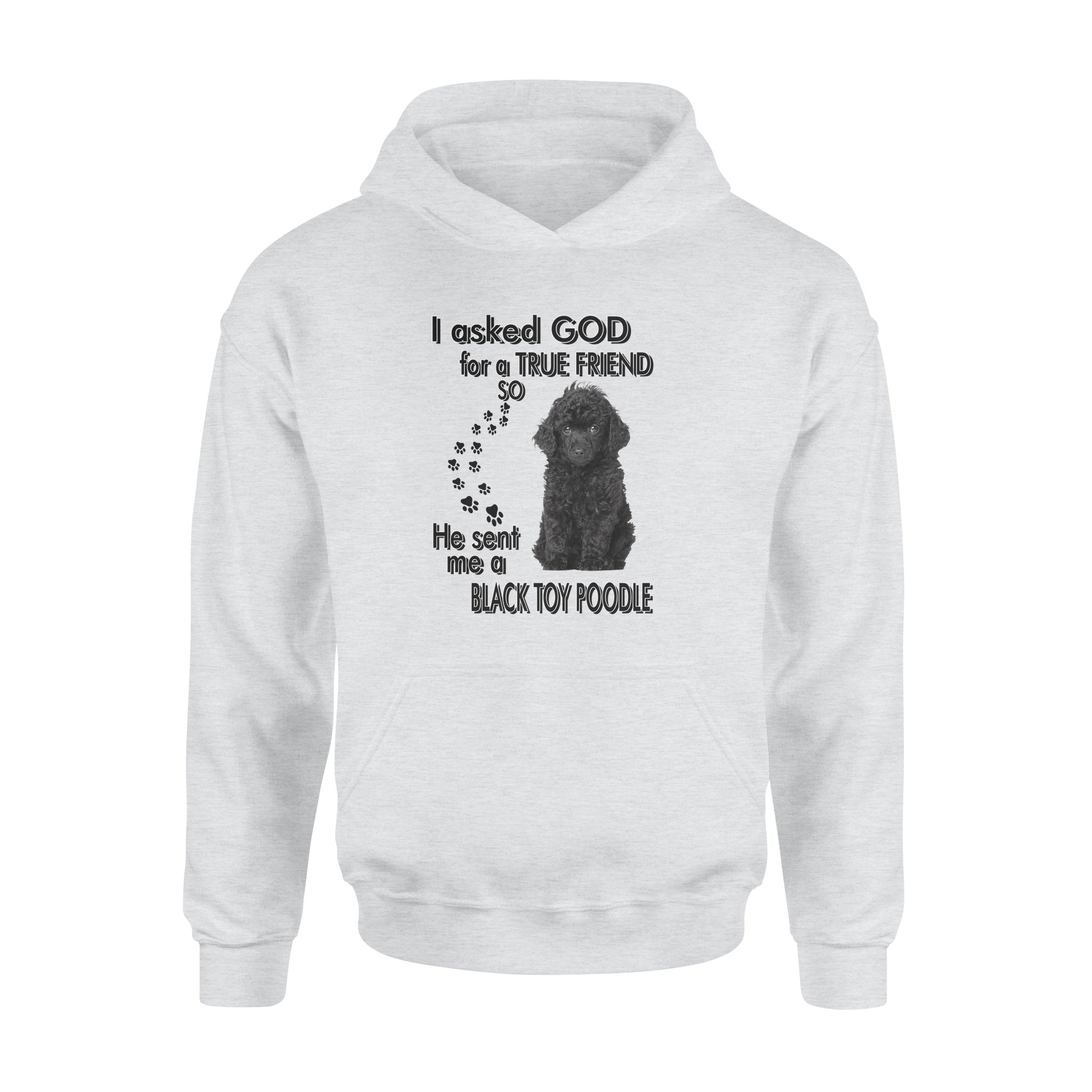 I Asked God For A True Friend So He Sent Me A Toy Poodle Gift Dog Lovers – Premium Hoodie