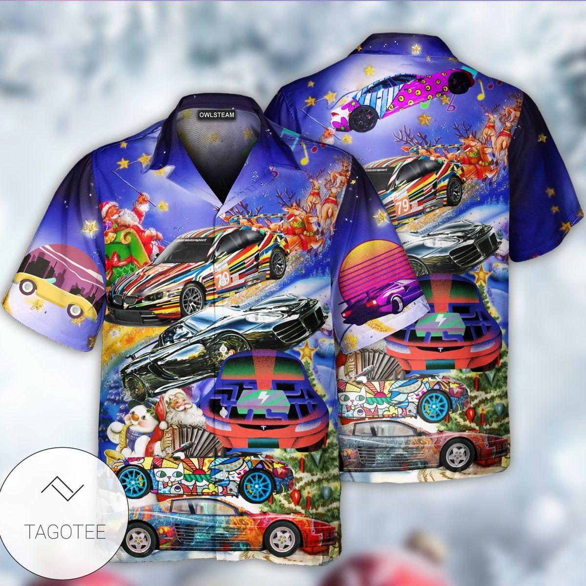 Christmas Hawaii Car Funny For Button Up Shirt Men Ha85198