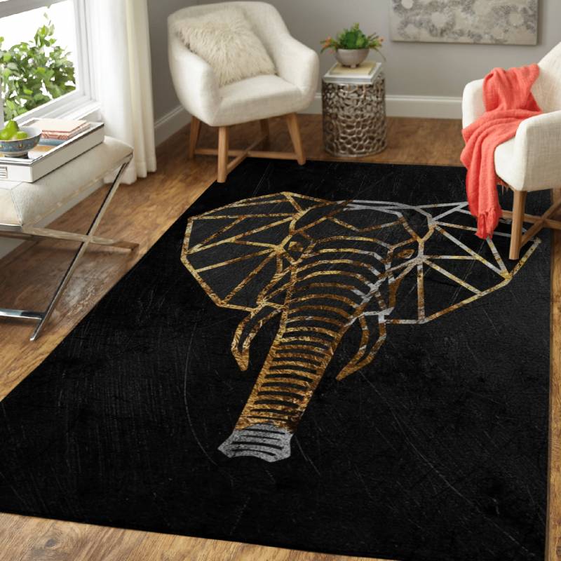 golden elephant head  – Glden Animals Area Rug Carpet