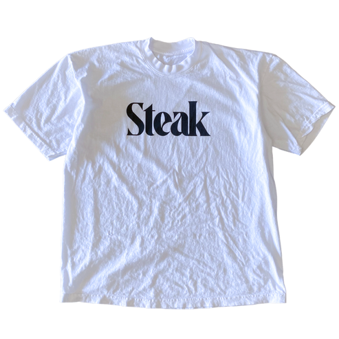 Steak Text Tee Shirt Outfit