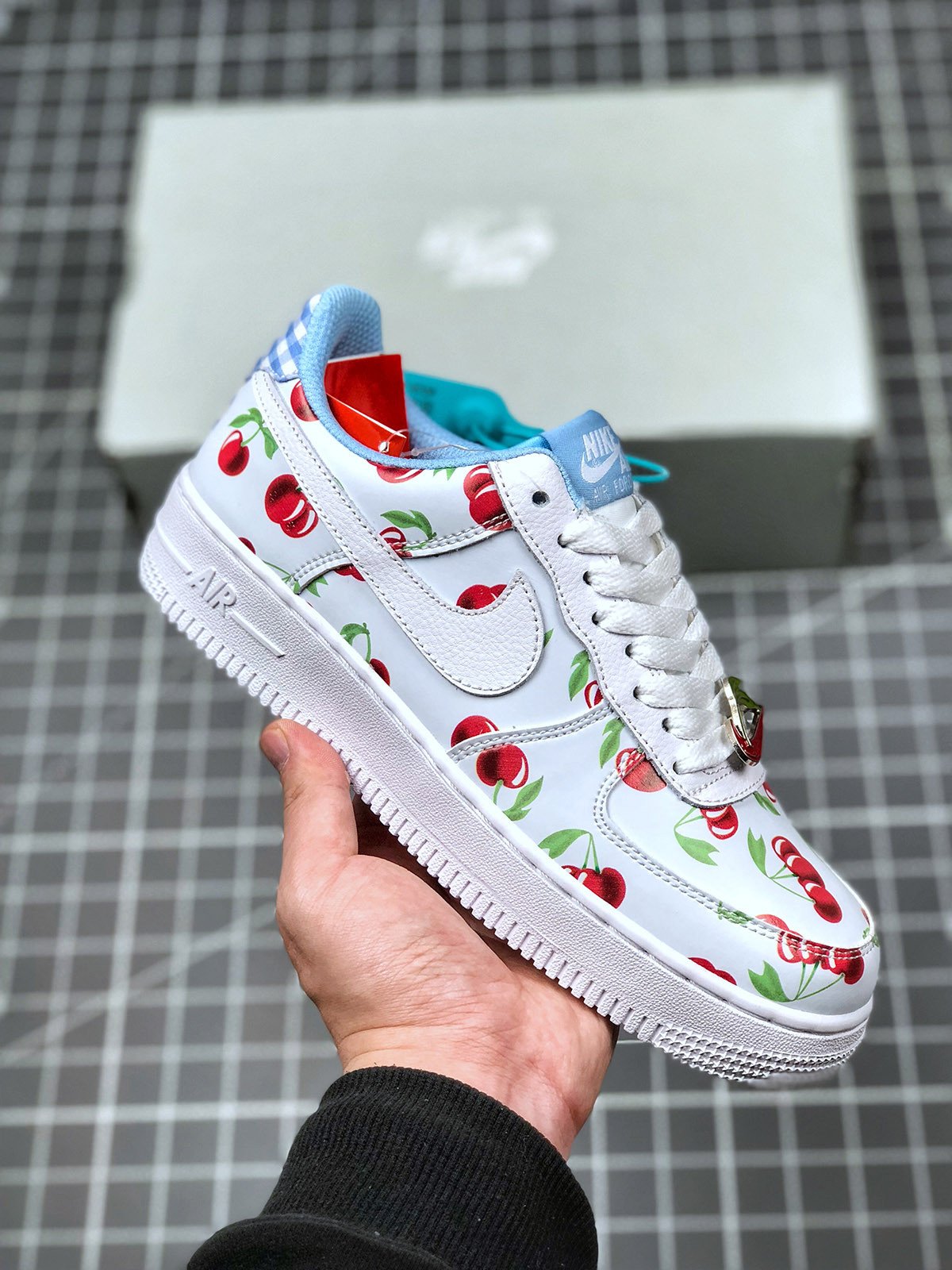 Nike Air Force 1 Low GS Cherry WhiteUniversity Blue-Track Red 5340307