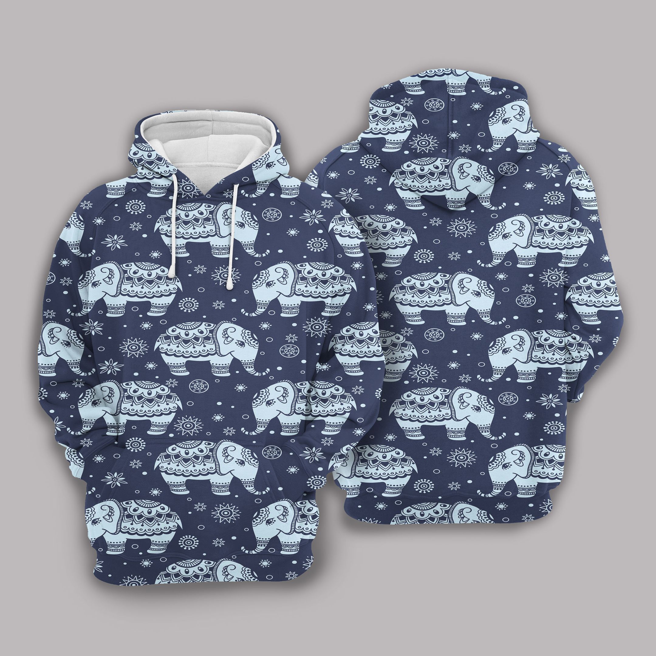 Mandala Elephant Hoodie Bt12 #17433