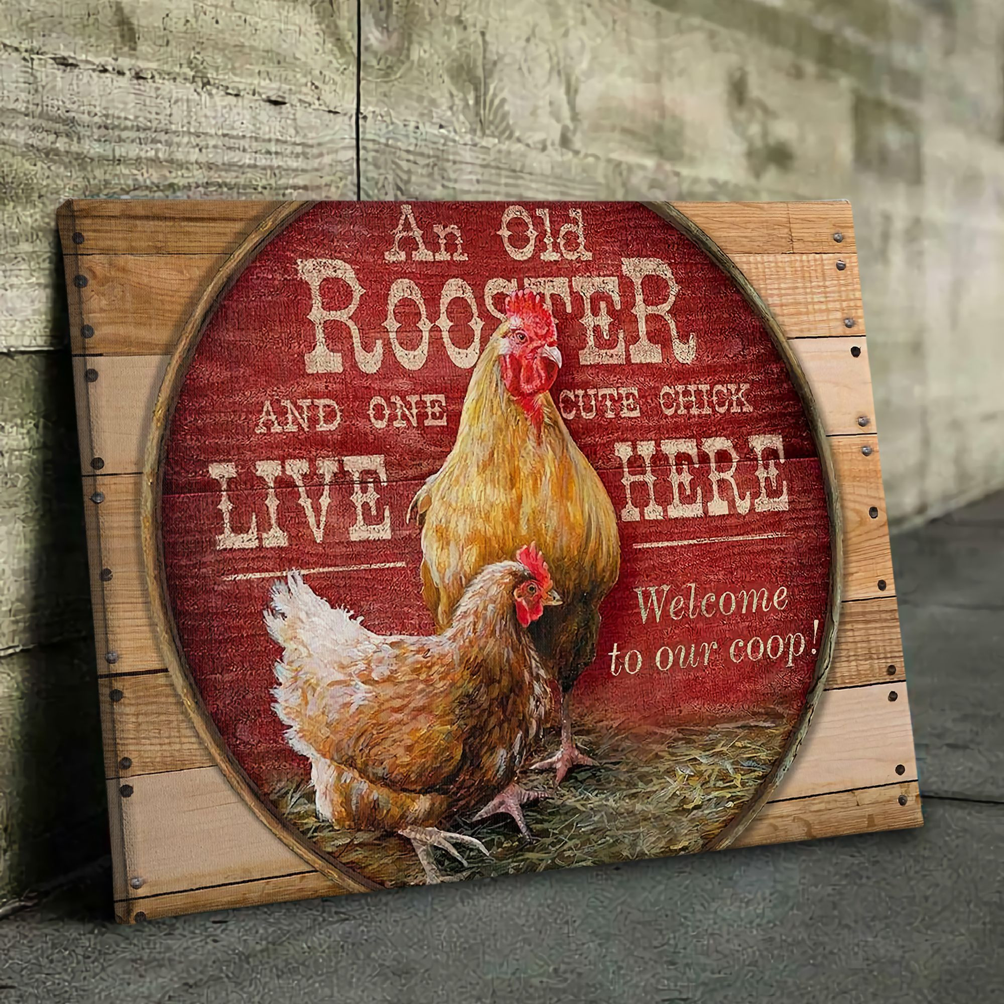 Chicken Couple Poster & Canvas