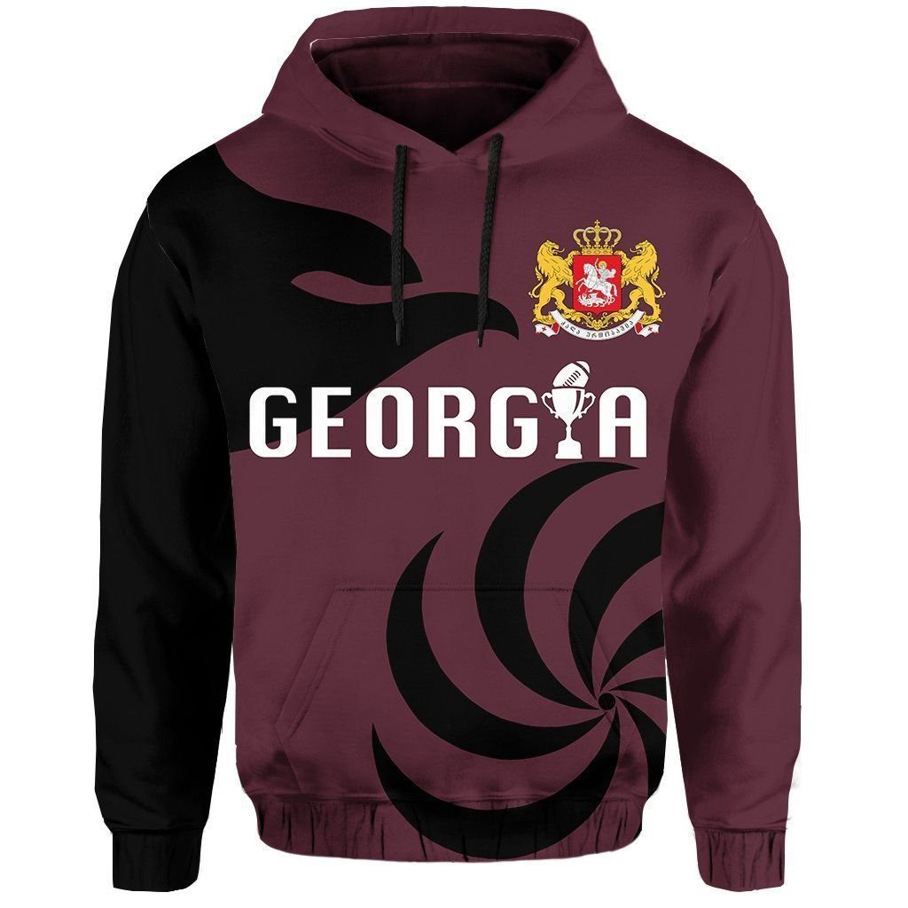 Georgia Rugby Style Black And Brown Unique Design 3D Printed Sublimation Hoodie Hooded Sweatshirt Comfy Soft And Warm For Men Women S To 5Xl Ctc10033096